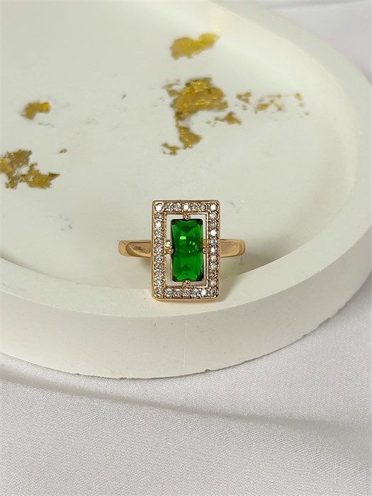 Кольцо "Изумрудная классика" (уценка) 18613