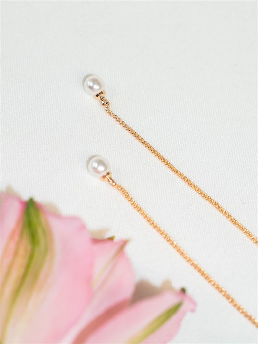 Серьги-продевки "Жемчужное счастье" (Д8) 19142