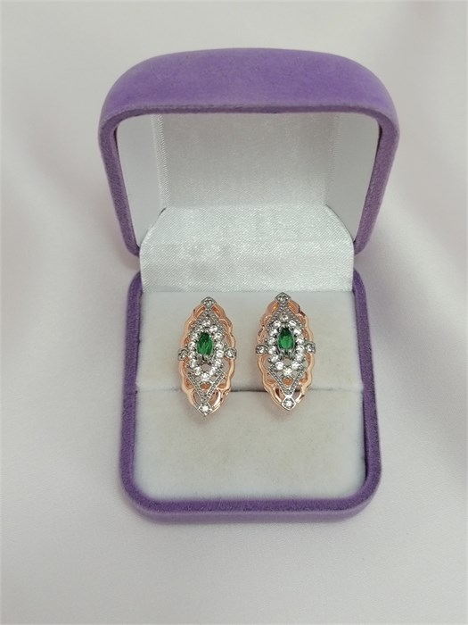 Серьги "Изумрудный каприз" (А2) 19402