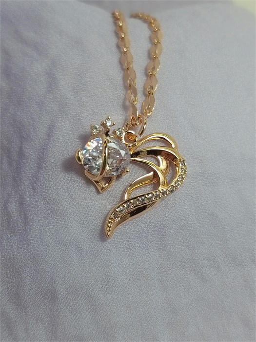 Кулон "Золотая рыбка с хрусталем" 19464