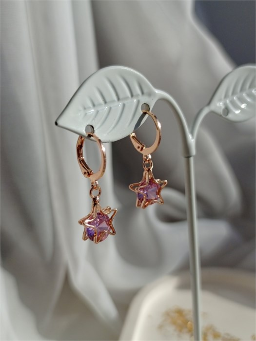 Серьги "Розовые звездочки" (Б2) 19522