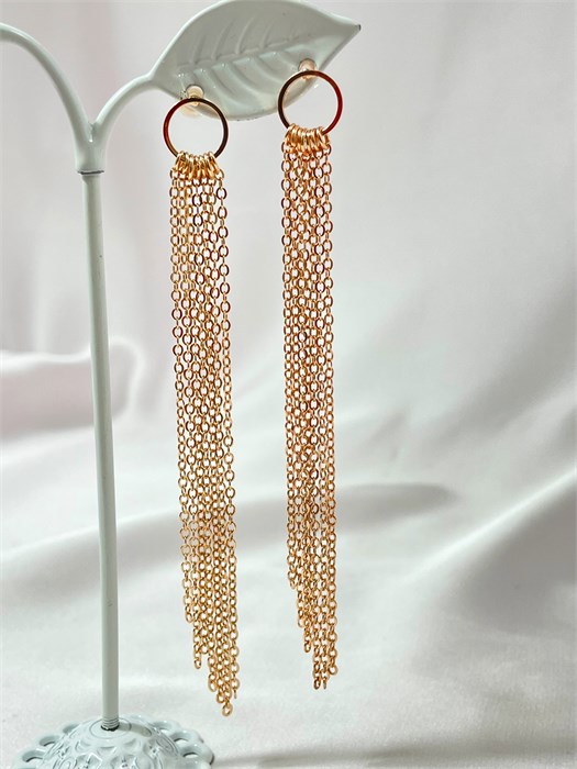 Серьги "Золотой водопад" (Д7) 19636