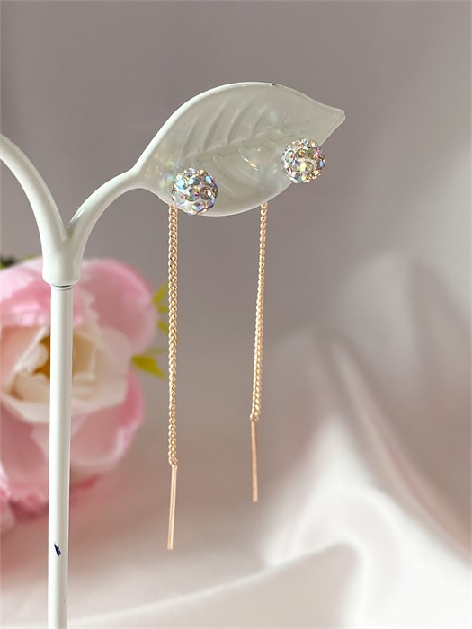 Серьги-продевки "Магия стразов" (Д9) 19649