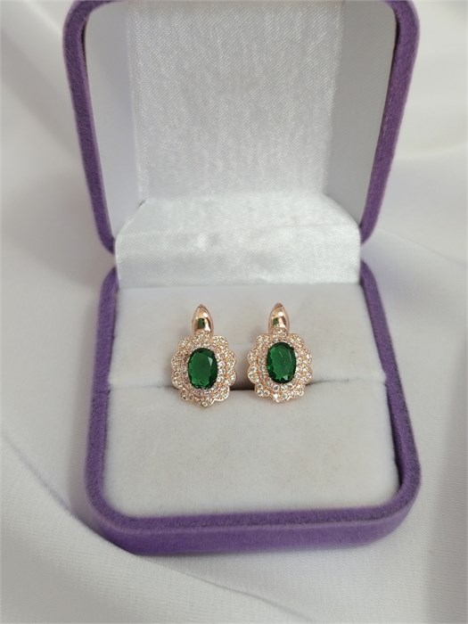 Серьги "Изумрудный мотив" (Б4) 19661