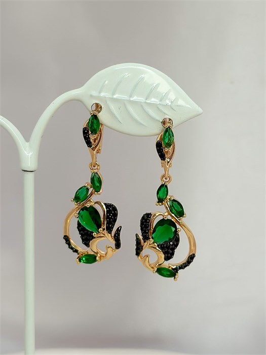 Серьги "Магия изумруда" (А6) 19697