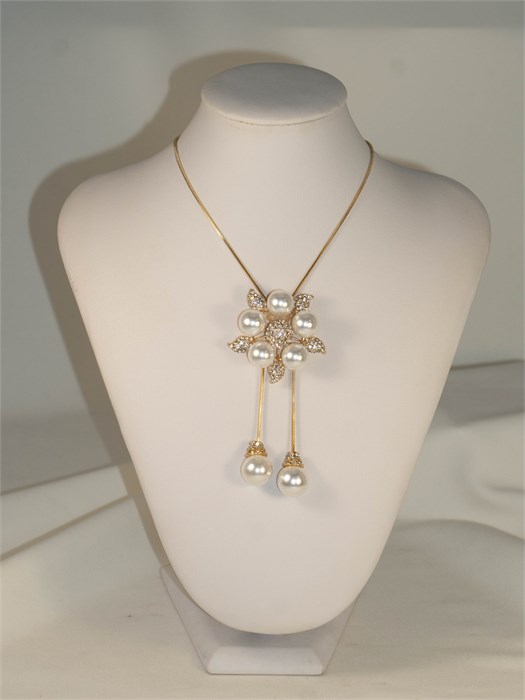 Колье "Снежный цветок" (золото) (Д) 19707