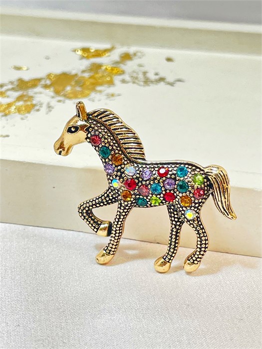 Брошь "Сказочная лошадь" символ 2026 года 19711