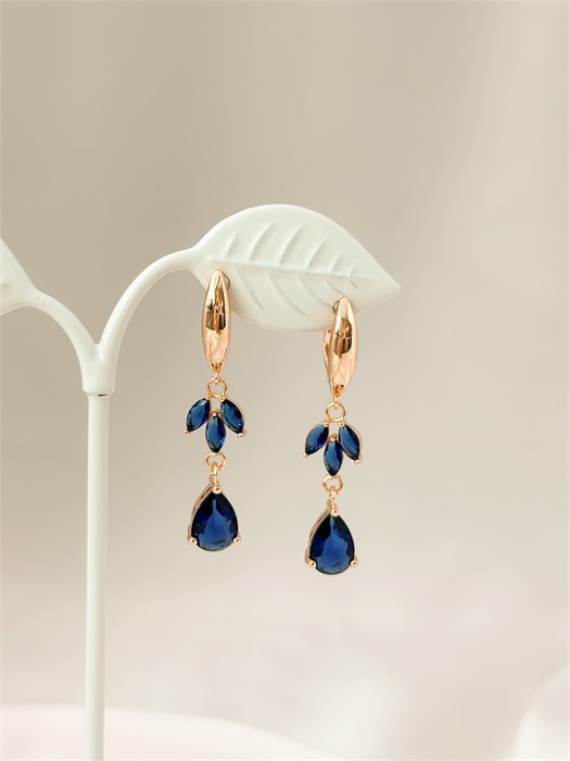 Серьги "Сапфировый дождь" (А6) 19757