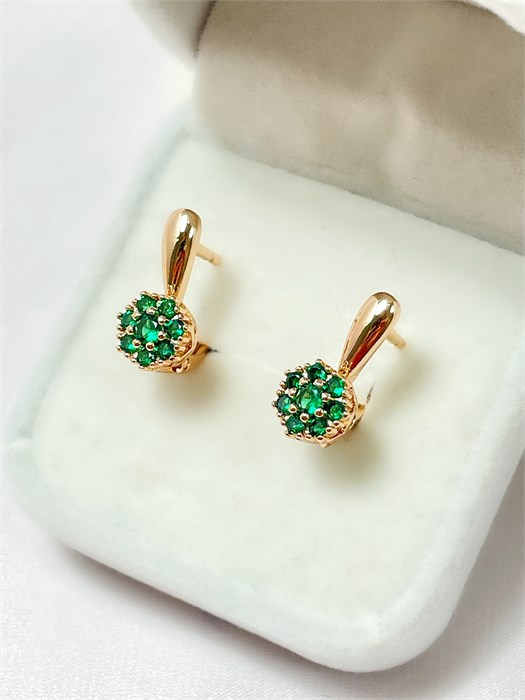 Серьги "Изумрудные цветы" 19912