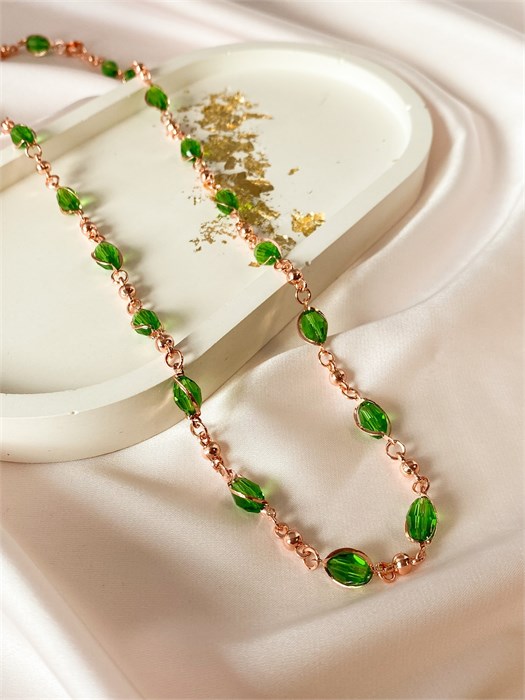 Браслет на ногу "Хризолитовое обаяние" 19953