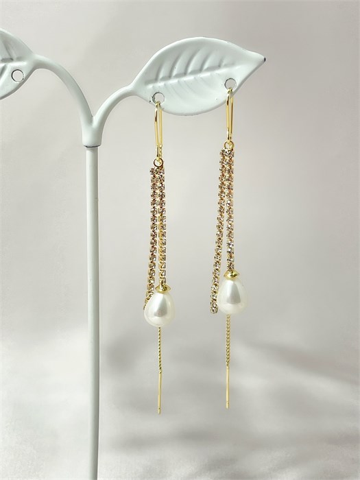 Серьги-продевки "Жемчужный дождь" 20049