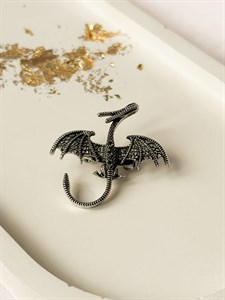 Брошь "Серебряный дракон" символ 2024 года