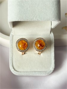 Серьги "Янтарное сияние" (А4) 19000