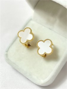 Серьги «Перламутровый клевер» 20054