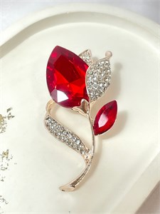 Брошь «Рубиновый цветок» 20158