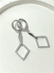 Серьги «Кристальный ромб» 20582