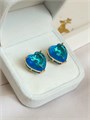 Серьги "Голубые сердца" (В10) 19588