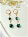 Серьги "Малахитовые капли" (А1) 19806