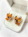 Серьги "Янтарные бабочки" 20044