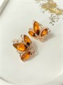 Серьги "Янтарные бабочки" 20044