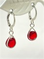 Серьги "Рубиновая роса" серебро 20155