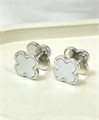Серьги "Перламутровый клевер" серебро 20161