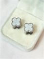 Серьги "Перламутровый клевер" серебро 20161